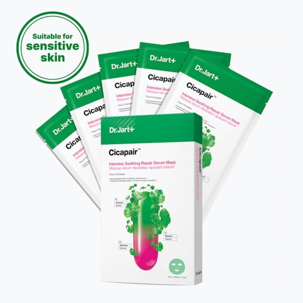 Dr. Jart+ Cicapair Sensitive Skin Serum Face Mask for Redness 5 Pack